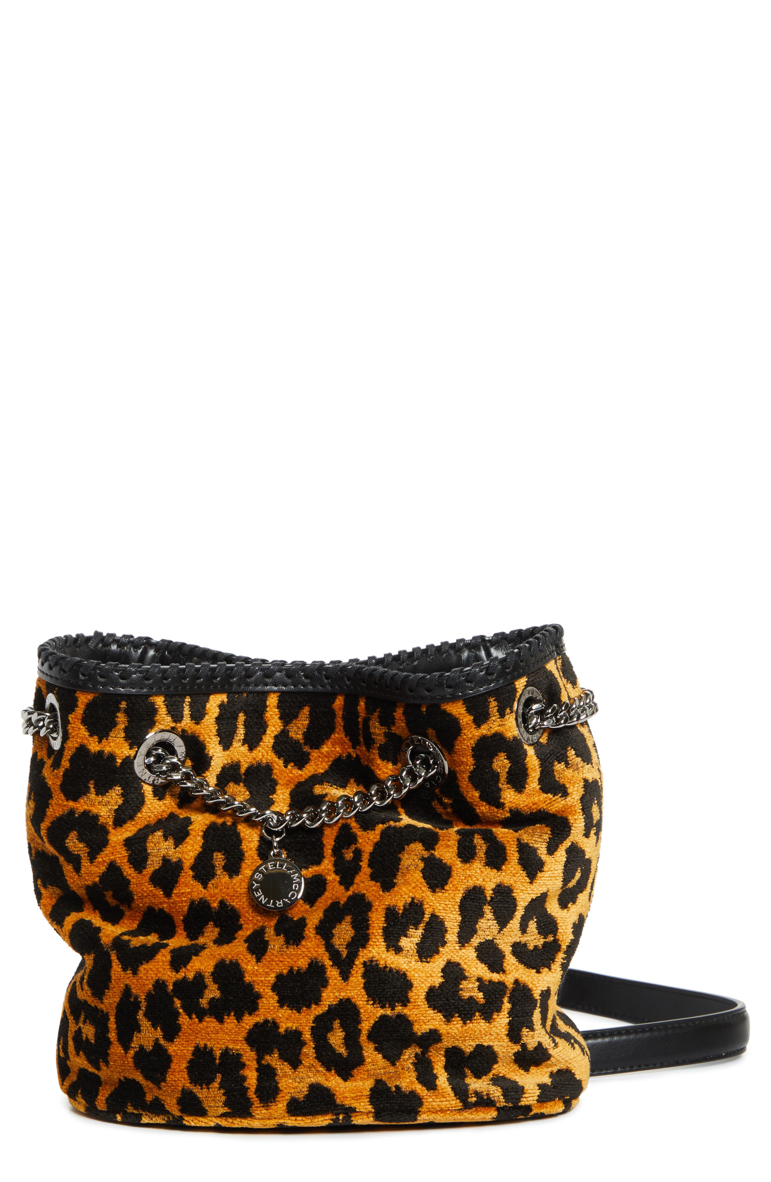 Falabella Leopard Print Bucket Bag, Main, color, LEOPARD