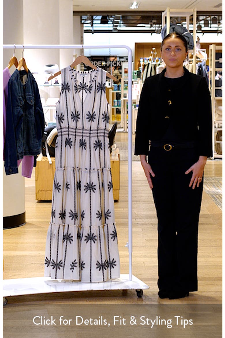 Loulou Embroidered Sleeveless Cotton Maxi Dress video
