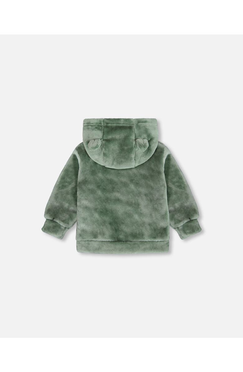 Deux par Deux Baby Boy's Plush Hooded Zip Jacket Green, Alternate, color,