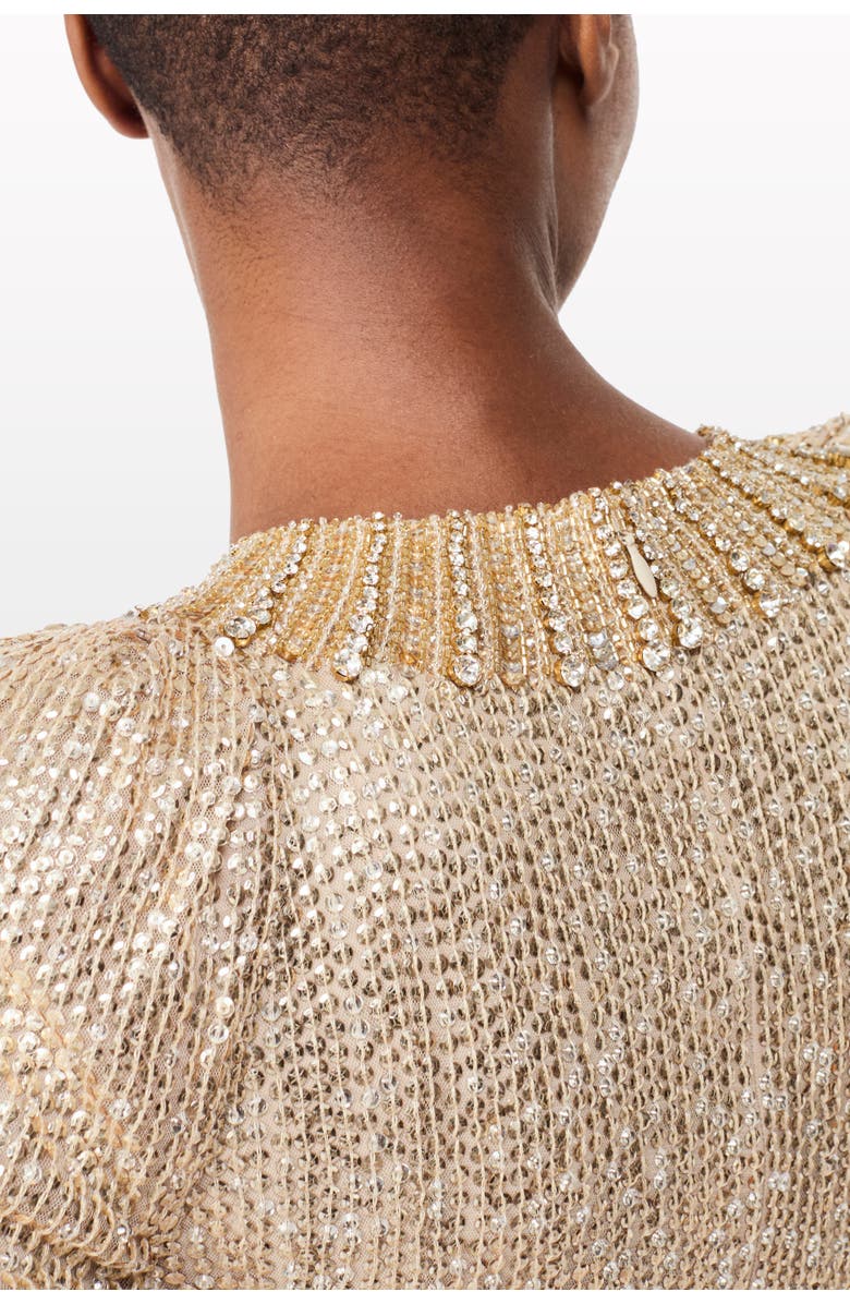 Jenny Packham Sisi sequin-embellished puff-sleeve gown, Alternate, color, Cashmere