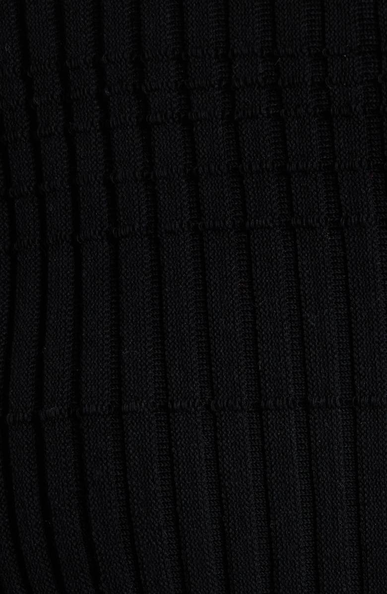 rag & bone Ayan Fringe Trim Rib Cardigan, Alternate, color, Black