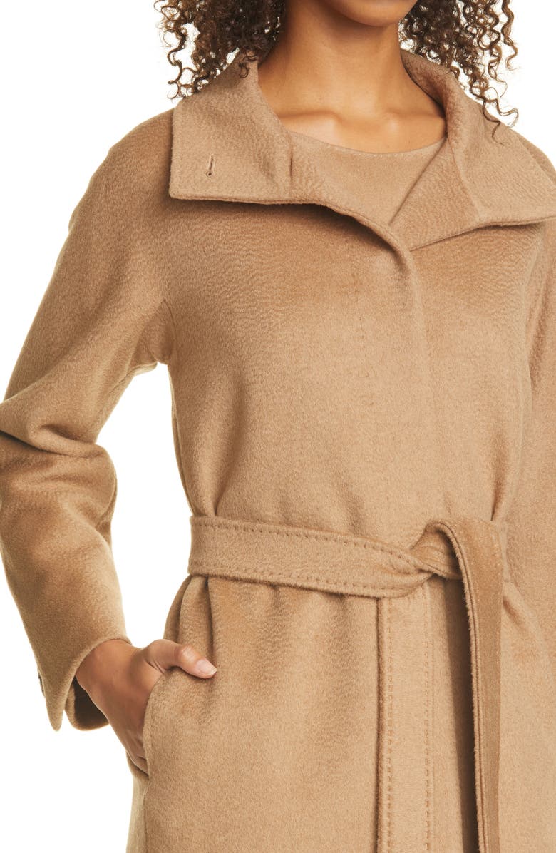 Max Mara Oliato Camel Hair Belted Coat, Alternate, color,
