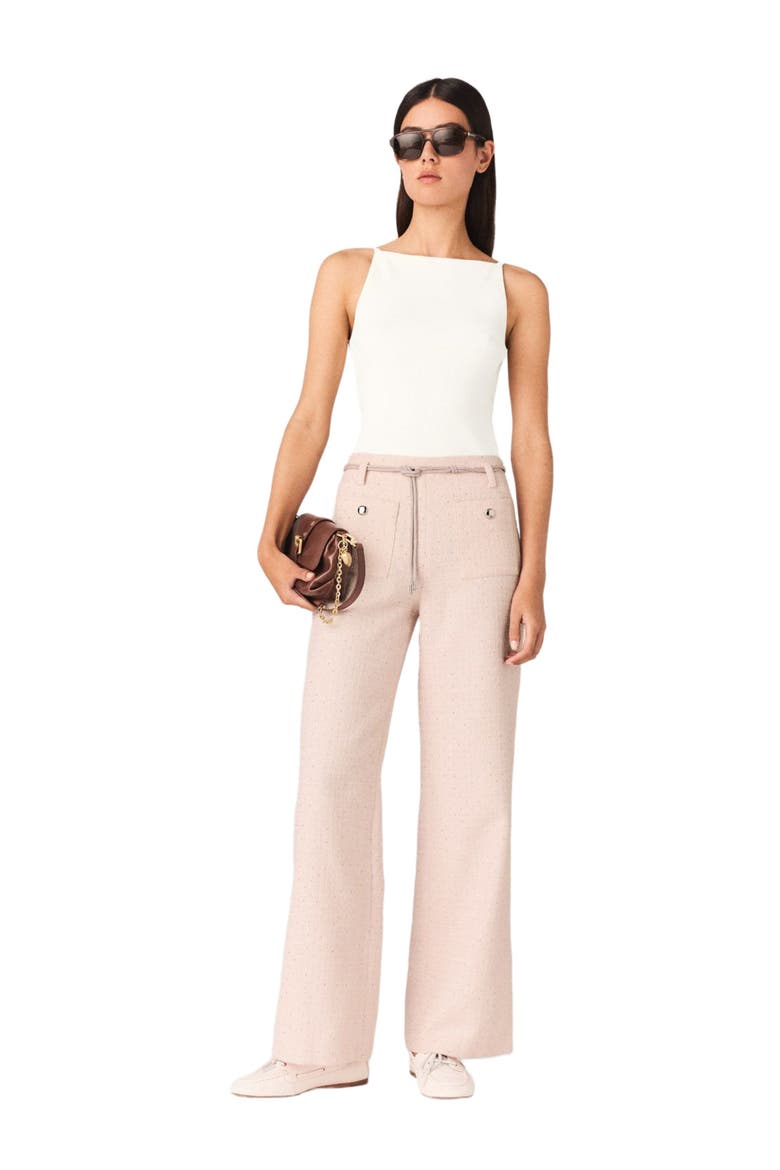 Tweed trousers, Main, color, Pink