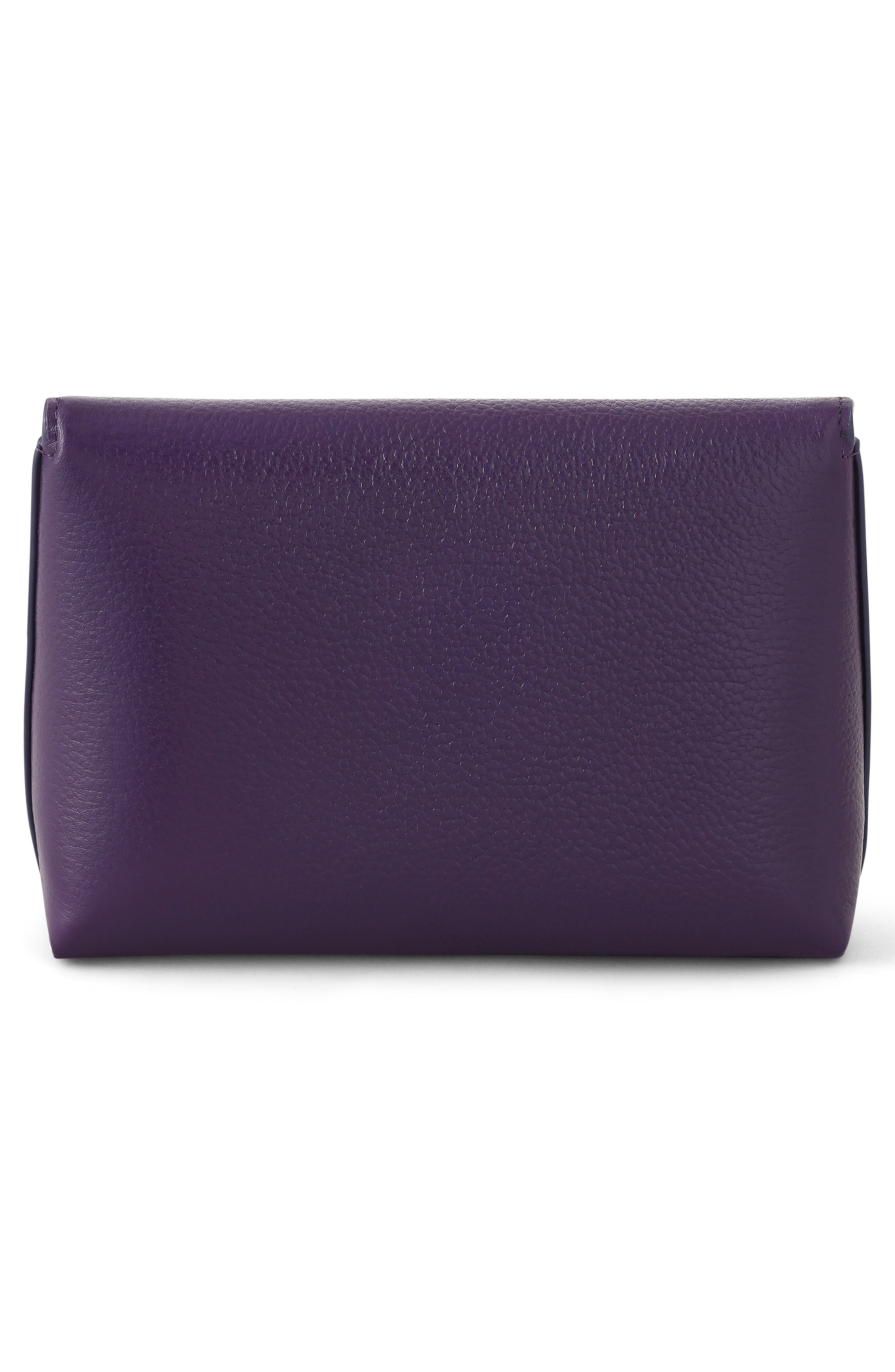 Darley Leather Cosmetics Pouch, Alternate, color, AMETHYST
