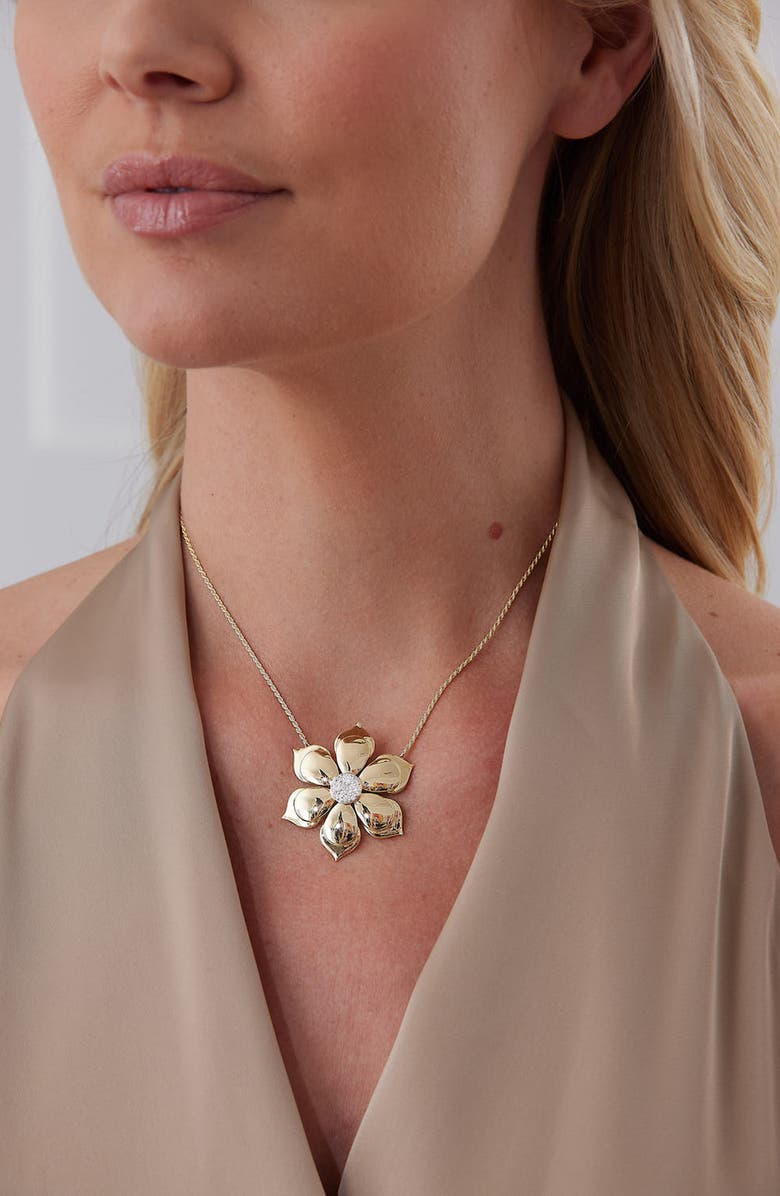 Sara Weinstock Lierre Diamond Flower Pendant Necklace, Alternate, color, 