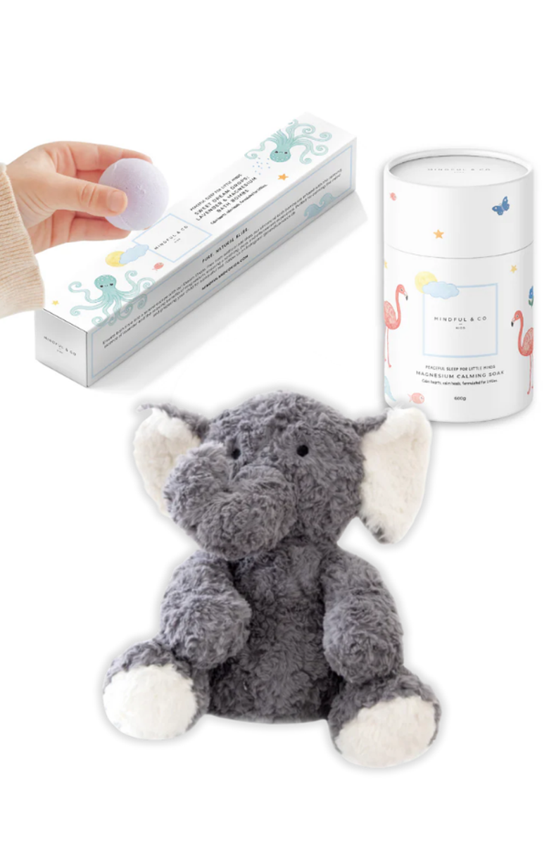 Mindful & Co Kids Sleepy Time Bliss Bundle, Main, color, Eleanor The Elephant
