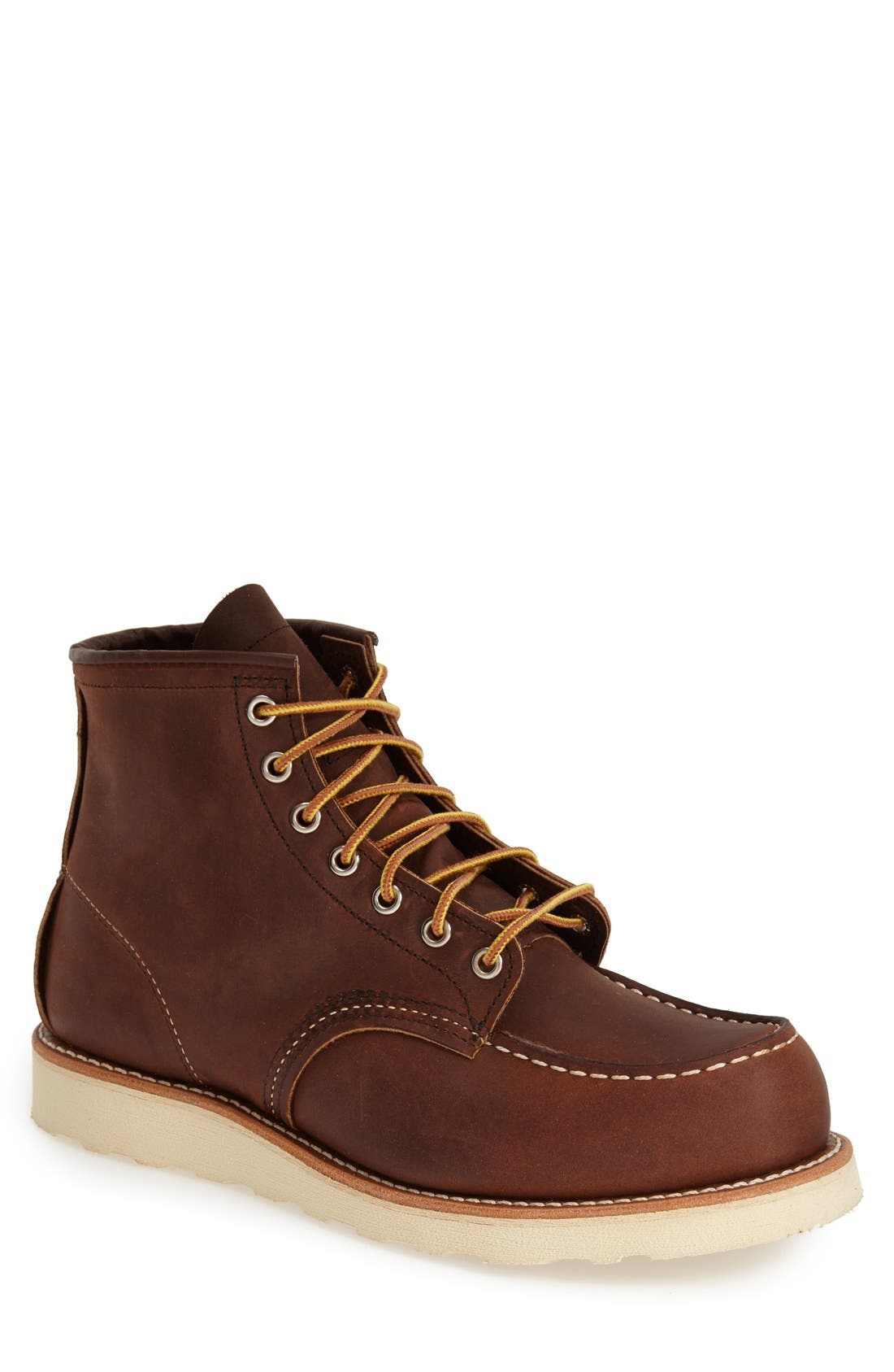 6 Inch Moc Toe Boot (Nordstrom Exclusive), Main, color, BOURBON YUMA LEATHER
