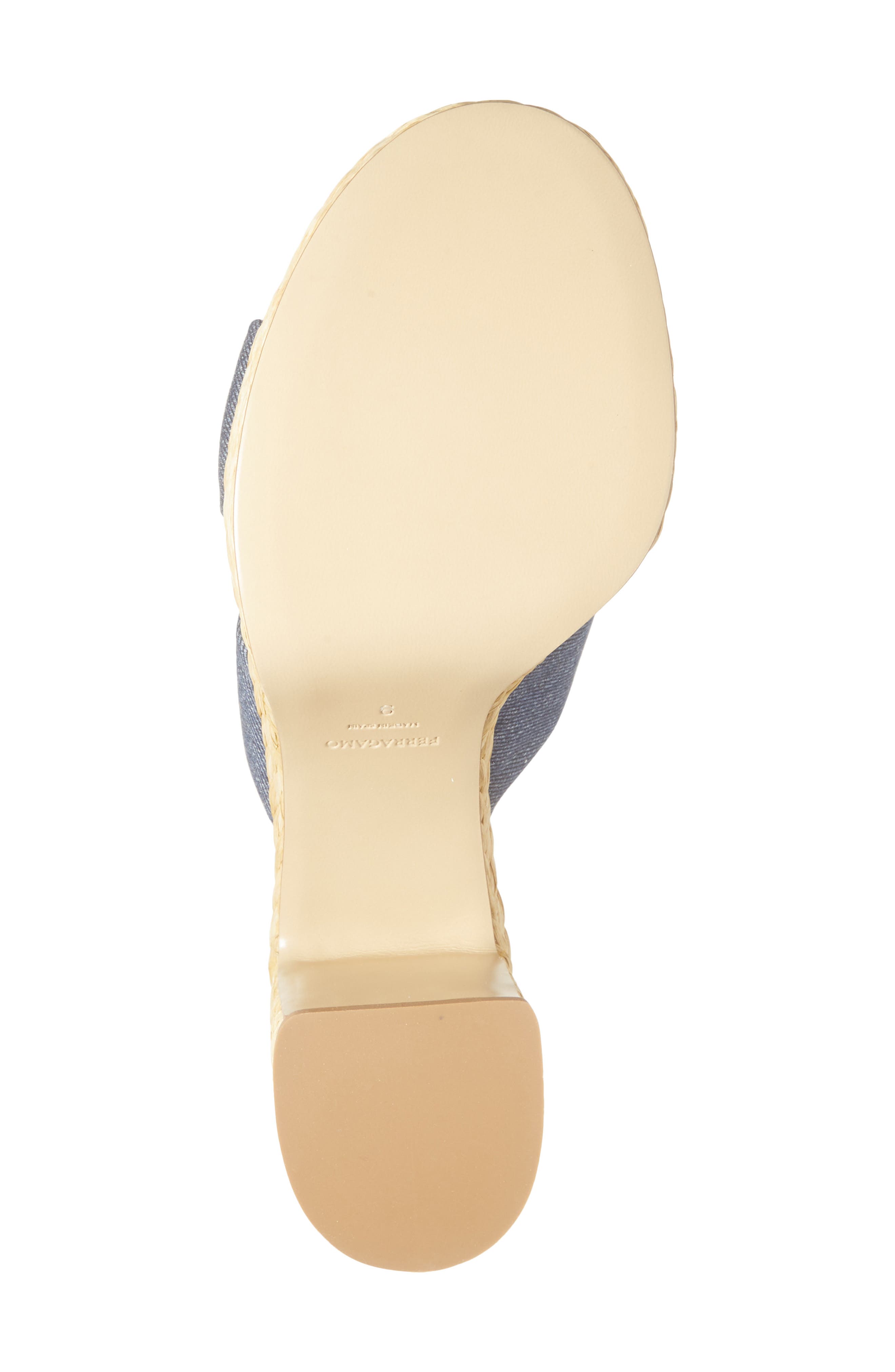 FERRAGAMO Douglas Platform Slide Sandal, Alternate, color, Denim