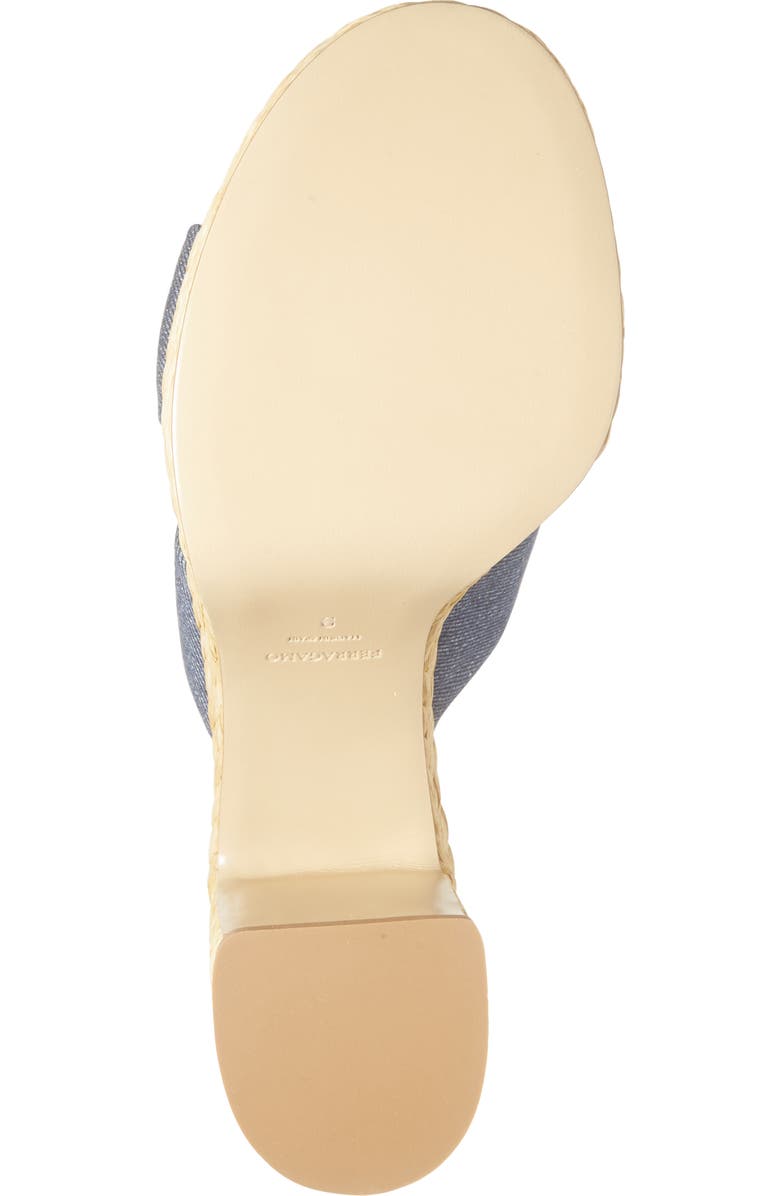 FERRAGAMO Douglas Platform Slide Sandal, Alternate, color, Denim