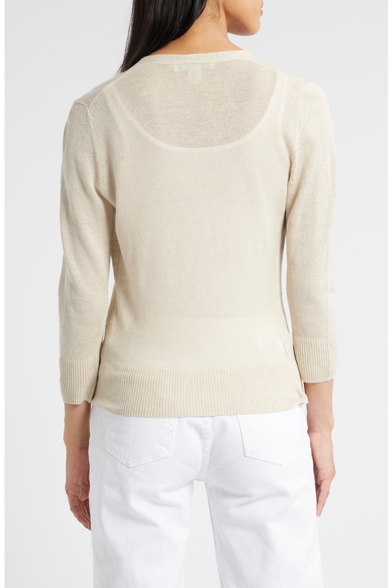 Addison Linen Blend Cardigan, Alternate, color, PURE KHAKI