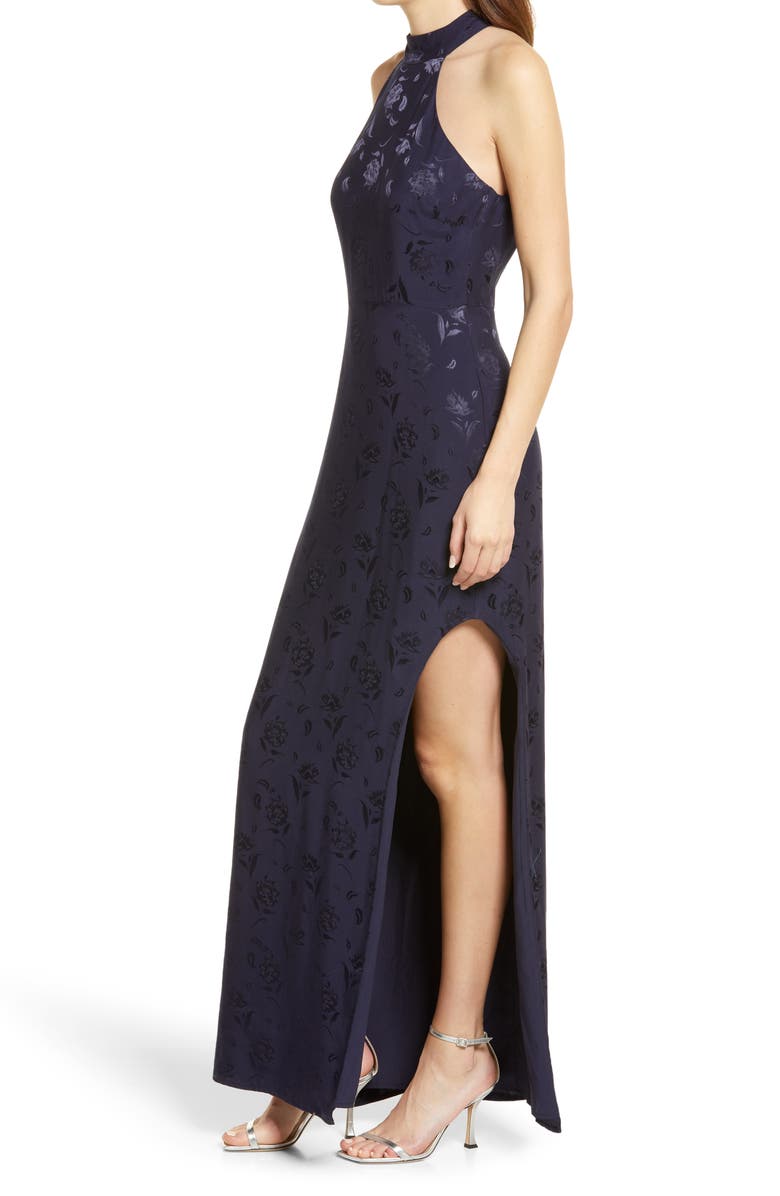 Lulus Red Carpet Ready Halter Column Gown, Alternate, color, 