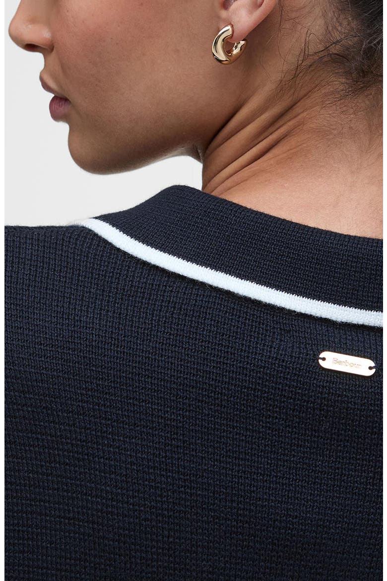 Colleen Cotton Collared Cardigan, Alternate, color, DARK NAVY