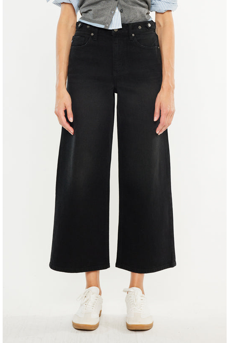 Victoria Ultra High Rise Cropped Wide Leg Jeans, Main, color, Black