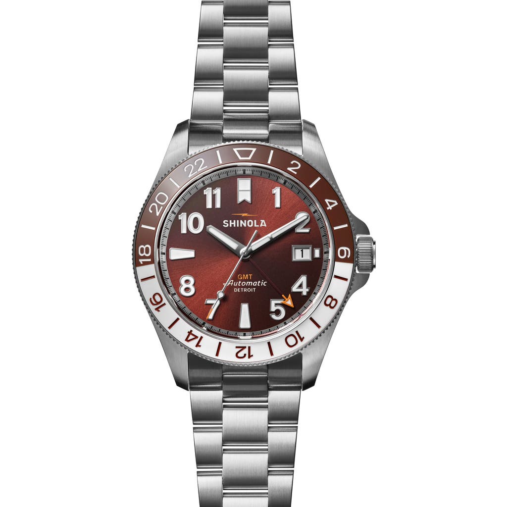 Shinola Monster Gmt Automatic Watch, 40mm In Brown
