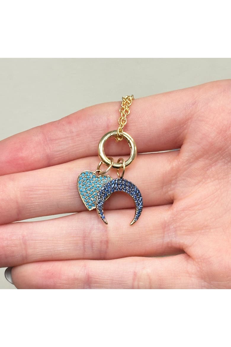 Blue Sapphire Crescent Horn Charm, Alternate, color, Blue Sapphire