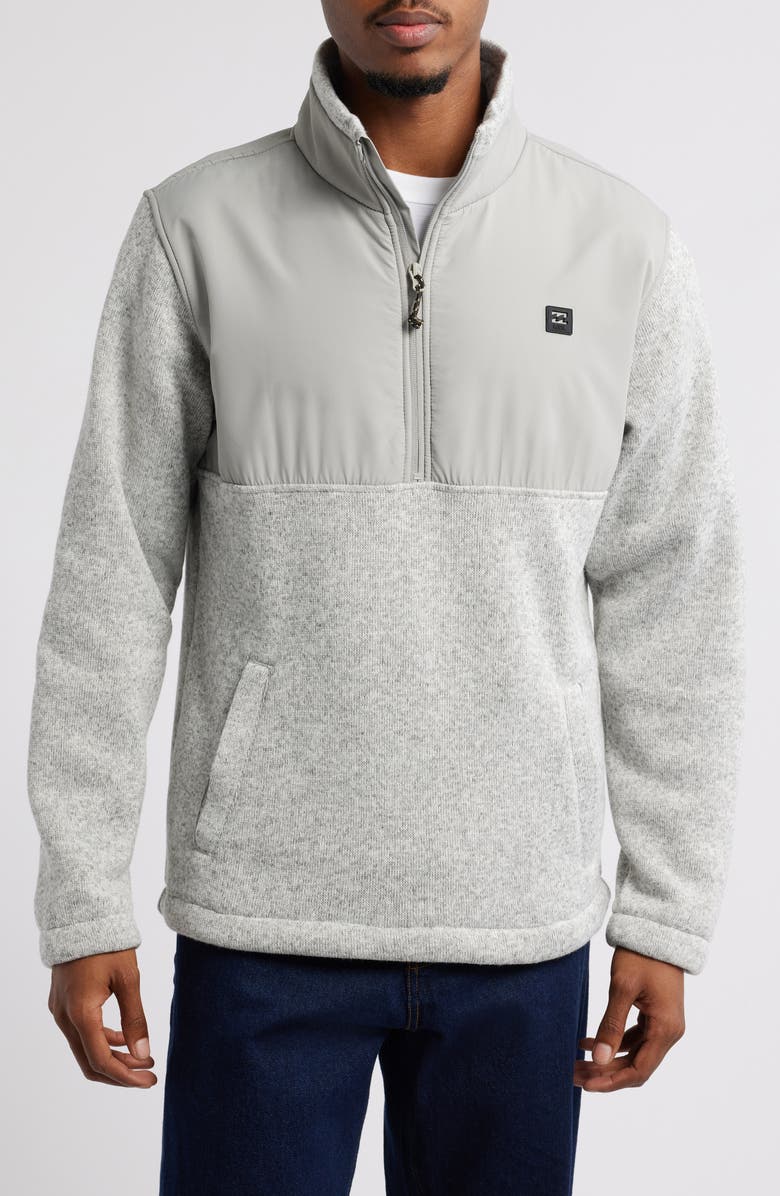 Billabong Boundary Blocked Half-Zip Jacket, Main, color, Grey Heather