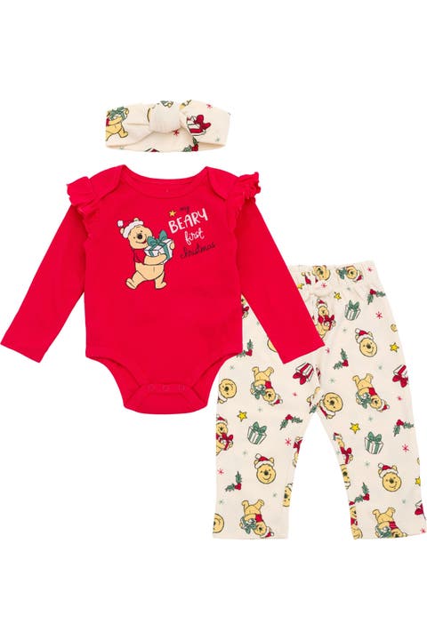 Winnie the Pooh Christmas Bodysuit and Leggings Set