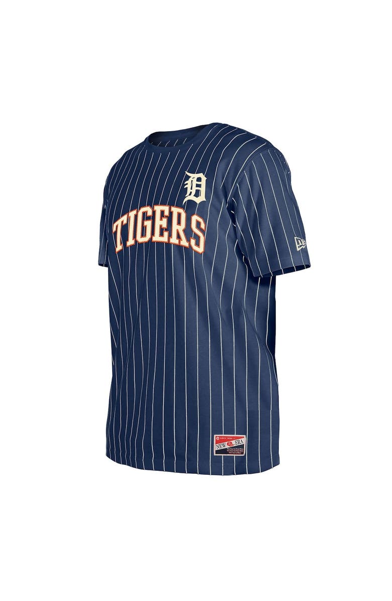 New Era Men's New Era Navy Detroit Tigers Throwback Pinstripe T-Shirt, Alternate, color, Navy