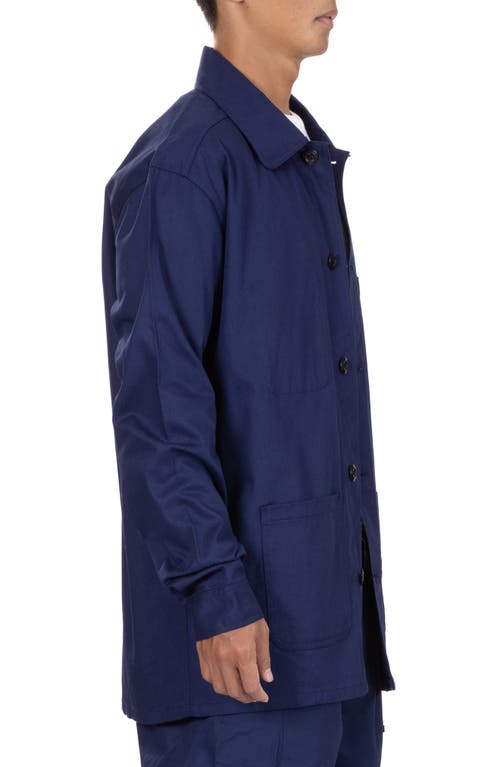 Vast Relaxed Fit Twill Workwear Jacket In Navy