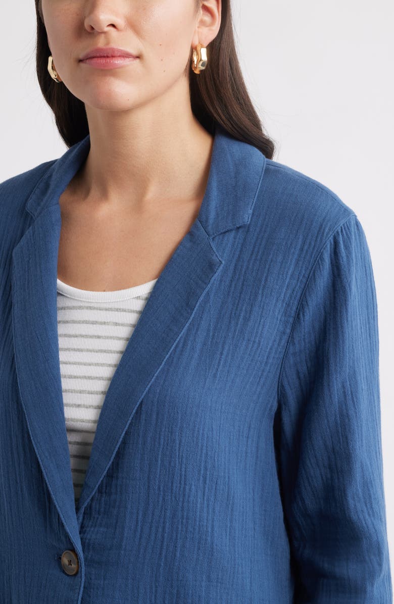 Caslon<sup
®</sup
Cotton Gauze Blazer, Alternate, color, Navy Denim