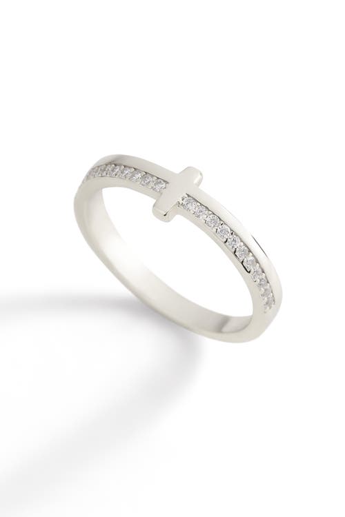 Mint & Lily Let God Be In Control Golden Cross Ring In Silver