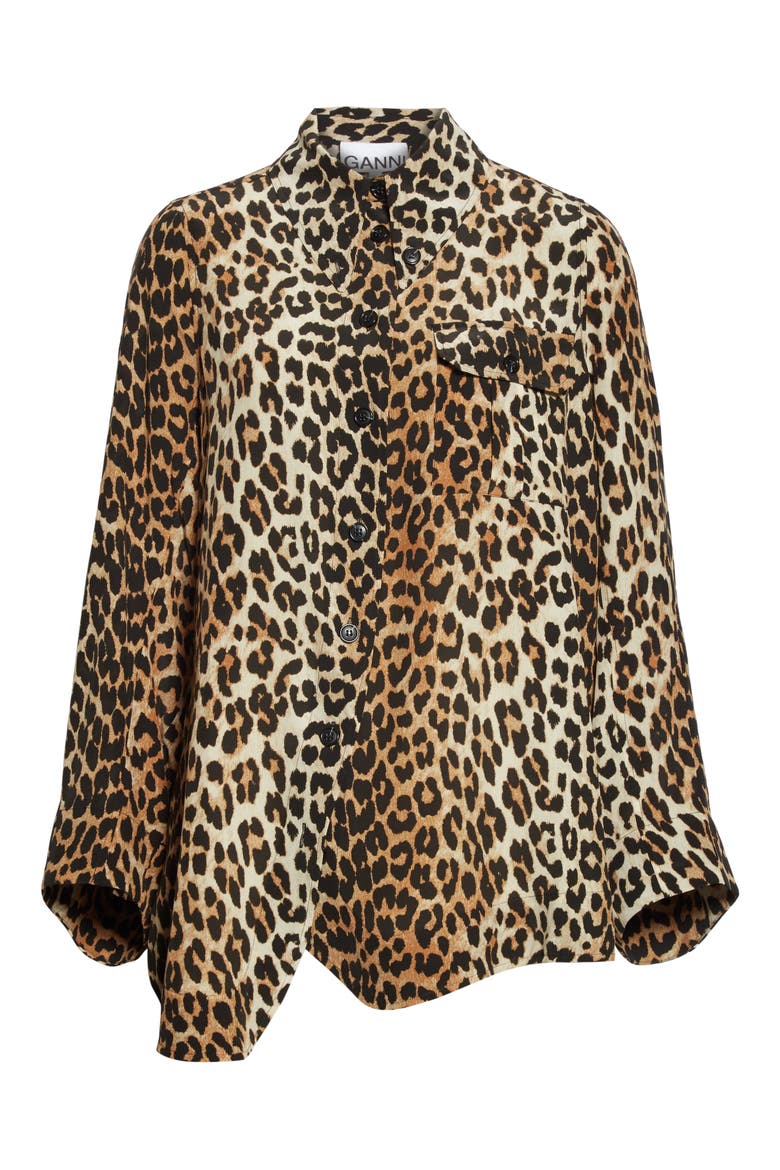 Leopard Print Shirt, Alternate, color, LEOPARDDNU