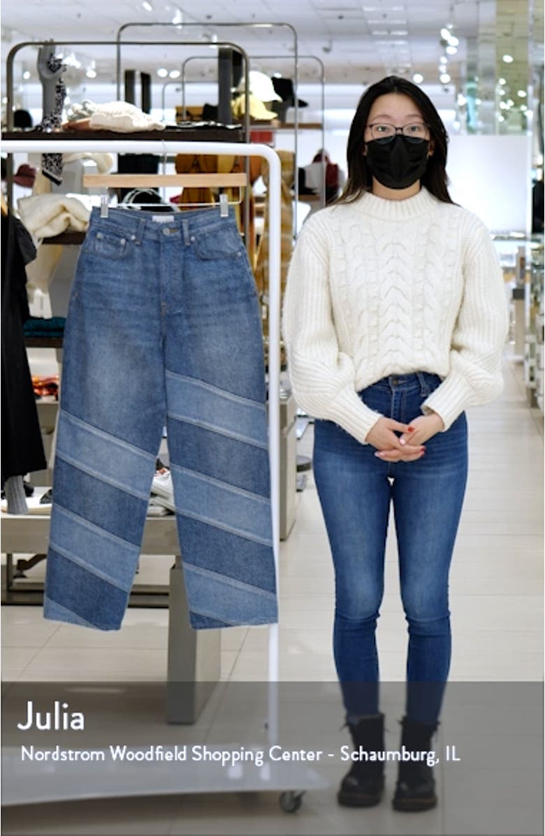 Misy Patchwork Crop Nonstretch Organic Cotton Jeans, sales video thumbnail