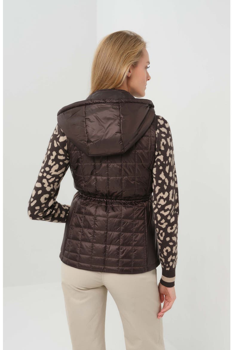 Hooded Montreal Quilted Vest with Removable Hood, Alternate, color, Espresso