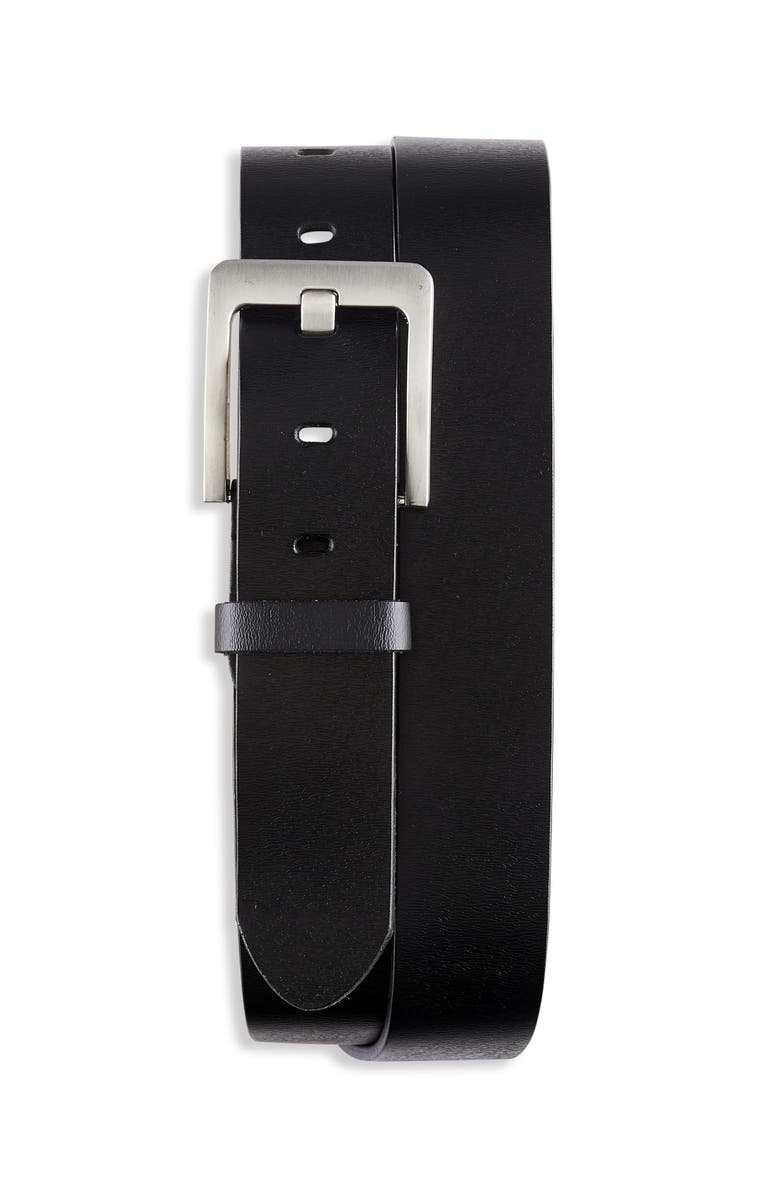 Harbor Bay by DXL Big 
Tall Leather-Stitched Belt, Main, color, Black