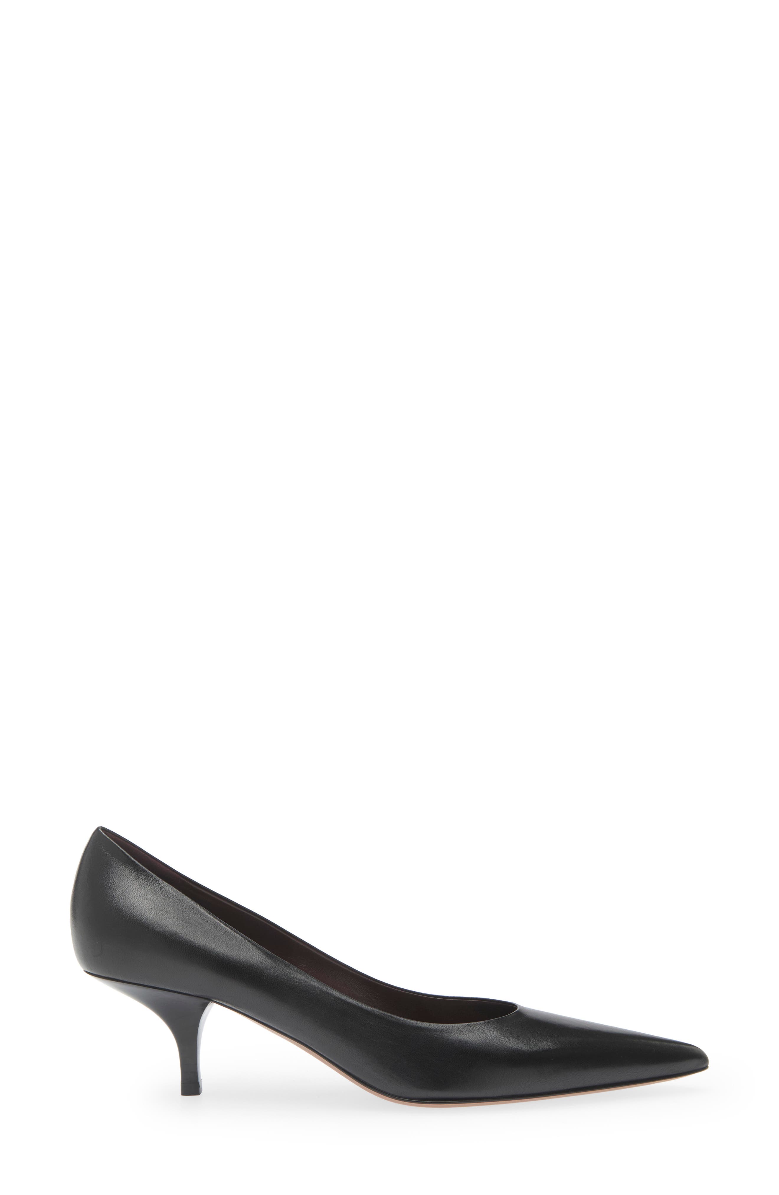 Lili Kitten Heel Leather Pump, Alternate, color, BLACK