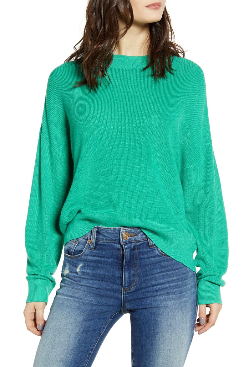 Lightweight Sweater, Main, color, GREEN MING