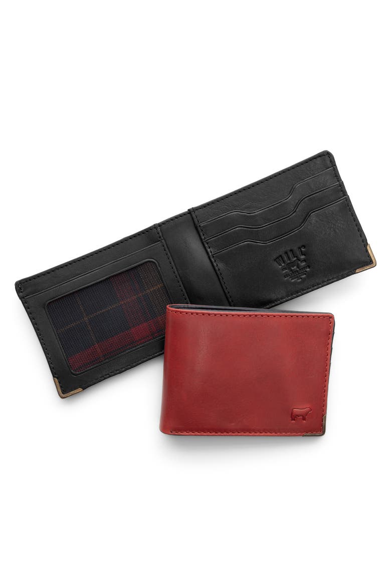 William Two Tone Bifold Wallet, Alternate, color, RED/ BLACK