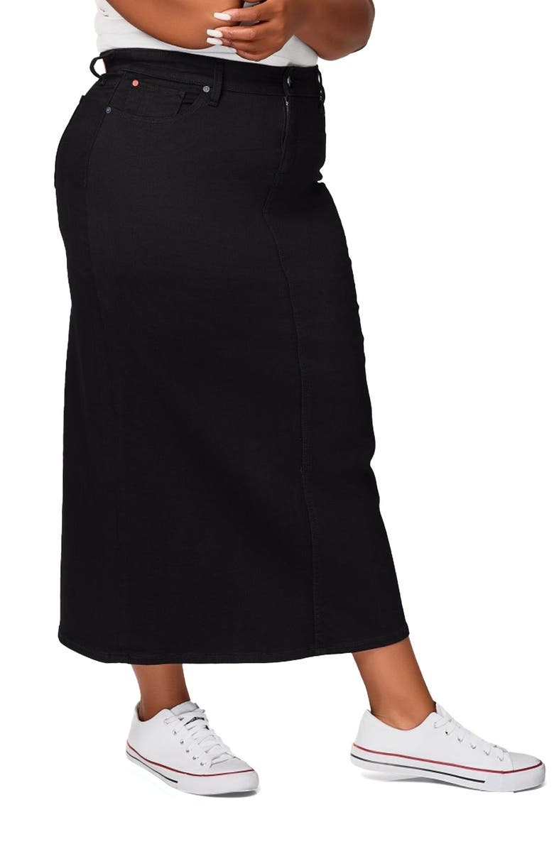 SLINK Jeans Denim Maxi Skirt, Alternate, color, Black