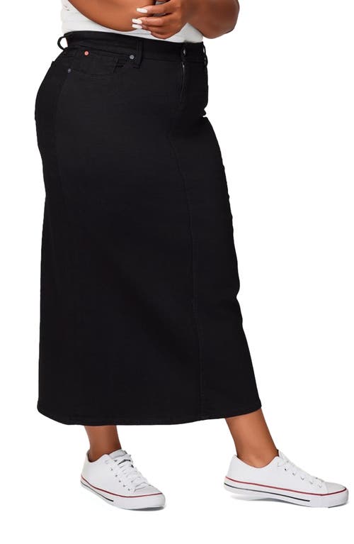 Slink Jeans Denim Maxi Skirt In Black