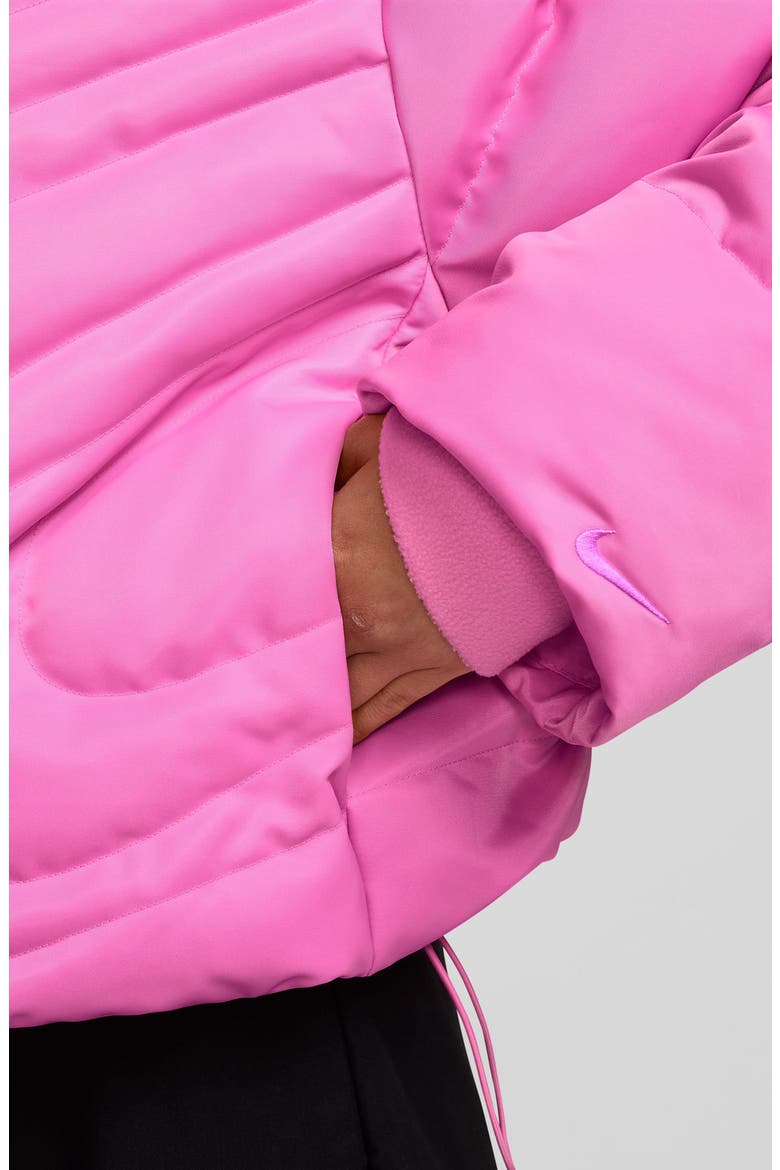 Swoosh Quilted Down Crop Puffer Jacket, Alternate, color, PINK SPLASH/ PINK SPLASH