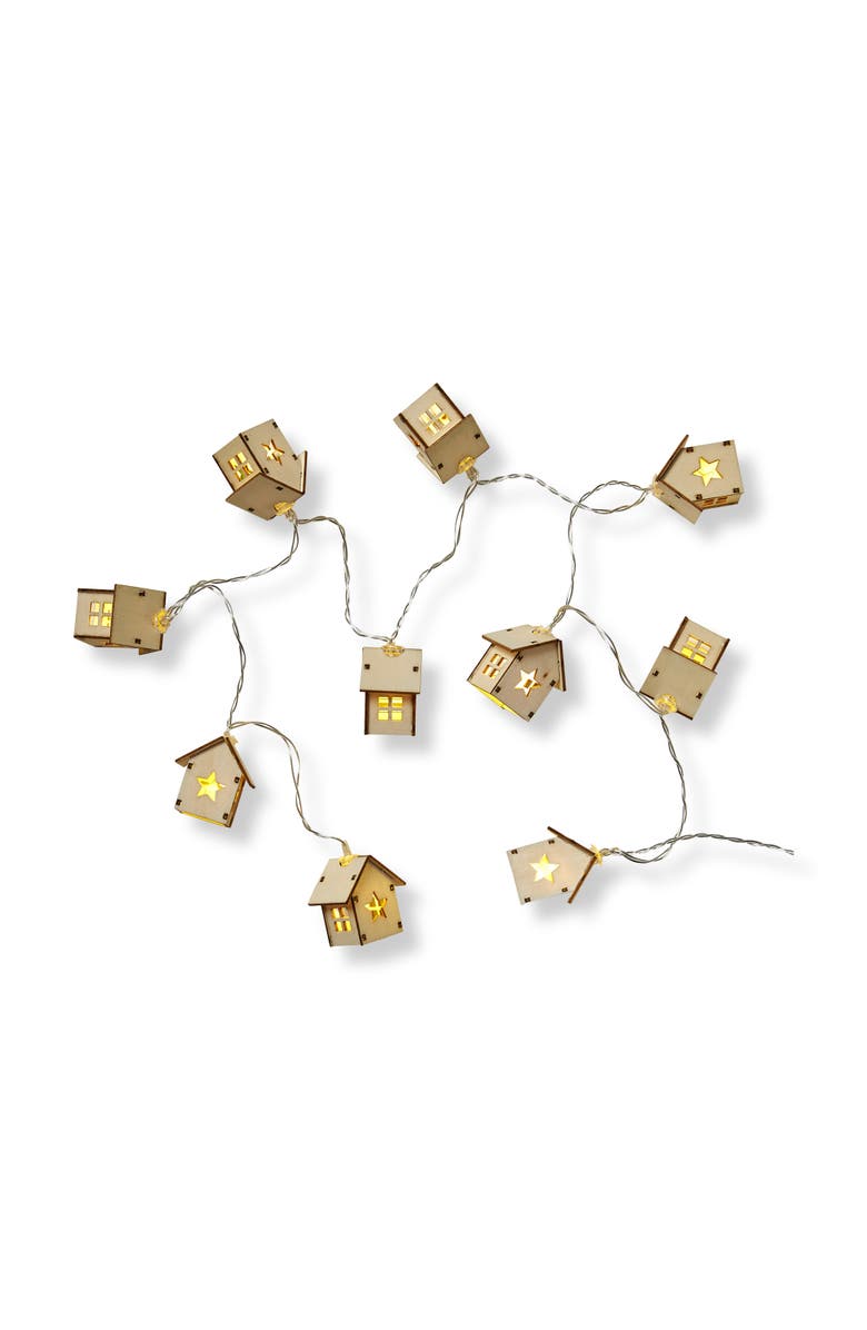 tag Wooden House LED String Lights Indoor Decorative Lighting, Main, color, Beige