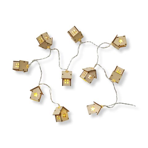 Wooden House LED String Lights Indoor Decorative Lighting