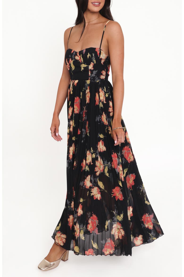 Achanti Pleated Maxi Dress, Alternate, color, BLACK MULTI