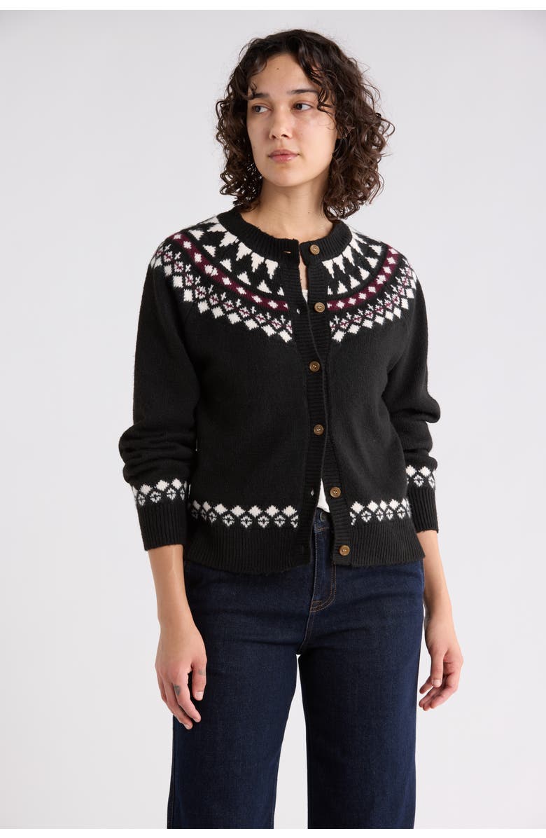 Sanctuary Fair Isle Cardigan, Main, color, Black/ Prosecco/ Pinot
