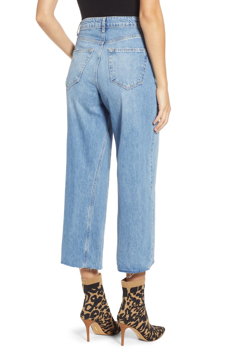 Topshop Crop Wide Leg Jeans, Alternate, color,