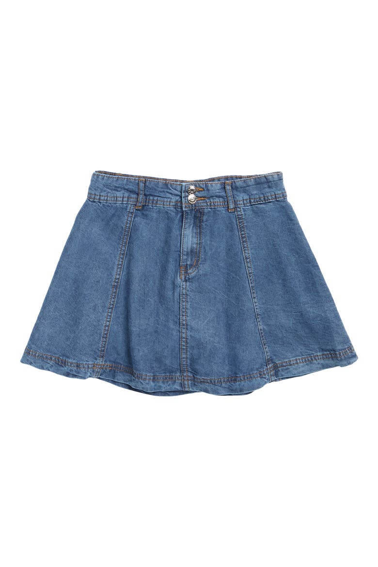 Kids' Denim Circle Skirt, Main, color, MID WASH INDIGO