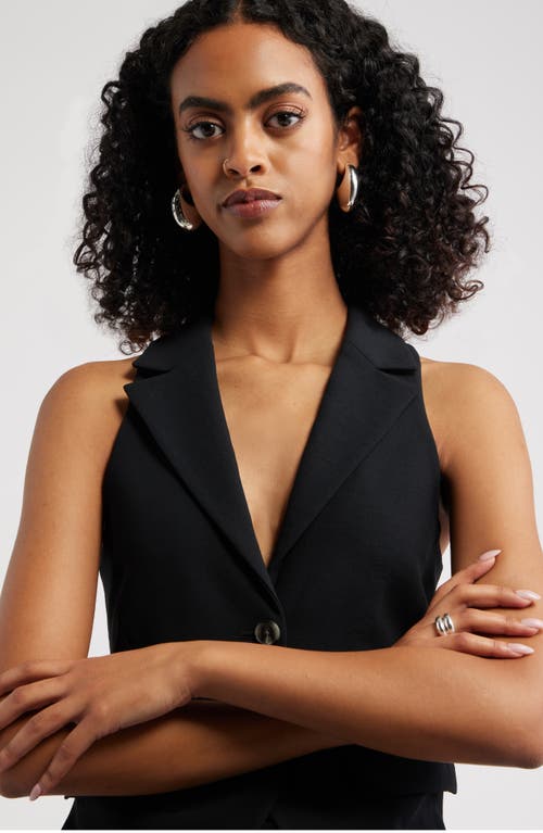 Open Edit Polished Crescent Hoop Earrings In Metallic