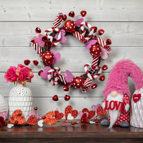 Northlight Candies And Hearts Valentine's Day Wreath Unlit, 16" In Red