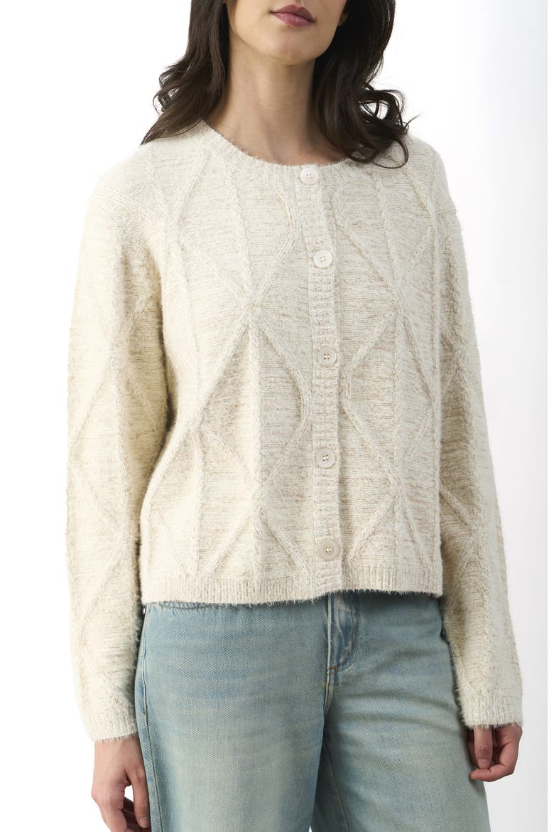 Soren Woven Cardigan With Lurex, Main, color, White