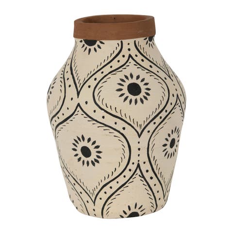 Natural Handpainted Terracotta Vase