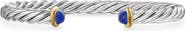David Yurman Cable Cuff Bracelet in Sterling Silver with 14K Yellow Gold, 6mm