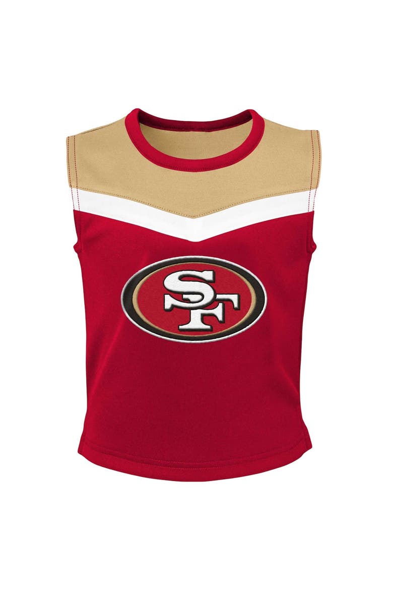 Girls Youth Scarlet San Francisco 49ers Spirit Two-Piece Cheerleader Set, Alternate, color, Scarlet