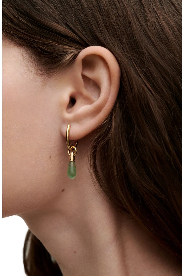 Jupiter Single Hoop, Alternate, color, Green Aventurine