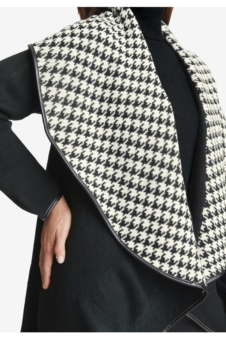 Faux Leather-Trim Sweater, Alternate, color, IVORY WINDOWPANE