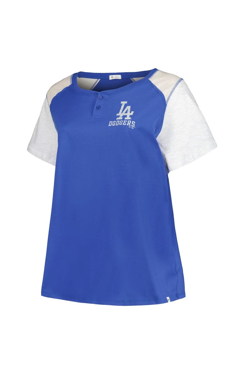 '47 Women's '47 Royal/Gray Los Angeles Dodgers Plus Size Henley T-Shirt, Alternate, color, 